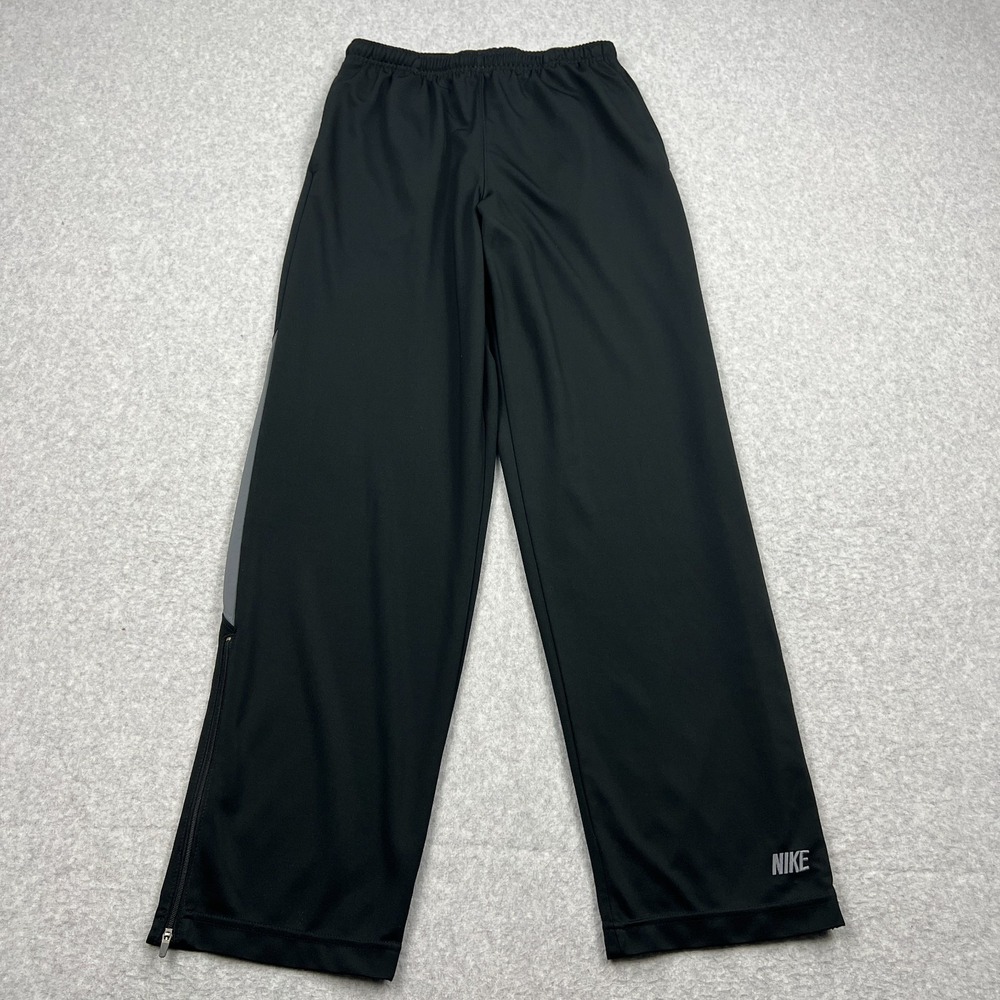 Nike Track Pants Men's Medium Black Warm Up Lined Ankle Zip Gym Training Retro